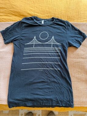 Culk SF San Francisco Black Tee with White GG Bridge & Sun Graphic